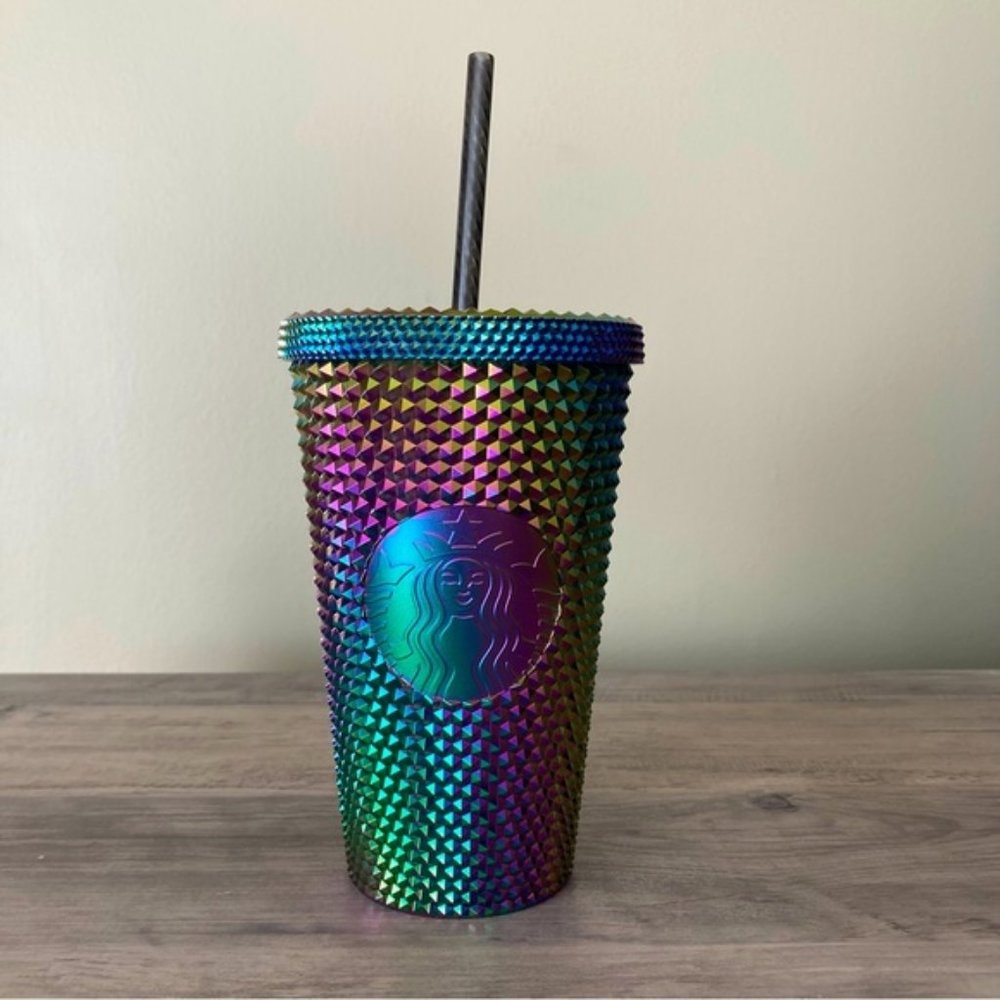 Starbucks Black Bling PVD Oil Slick Rainbow
Studded Tumbler